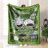 Rick and Morty Quotes Flannel Blanket Green Graffiti Art Pickle Rick Get Schwifty Wubba Lubba Dub Dub Print Soft Warm Fuzzy Throw Perfect for Gamer Room Dorm Bedroom Sofa Couch Lounging Funny Gift