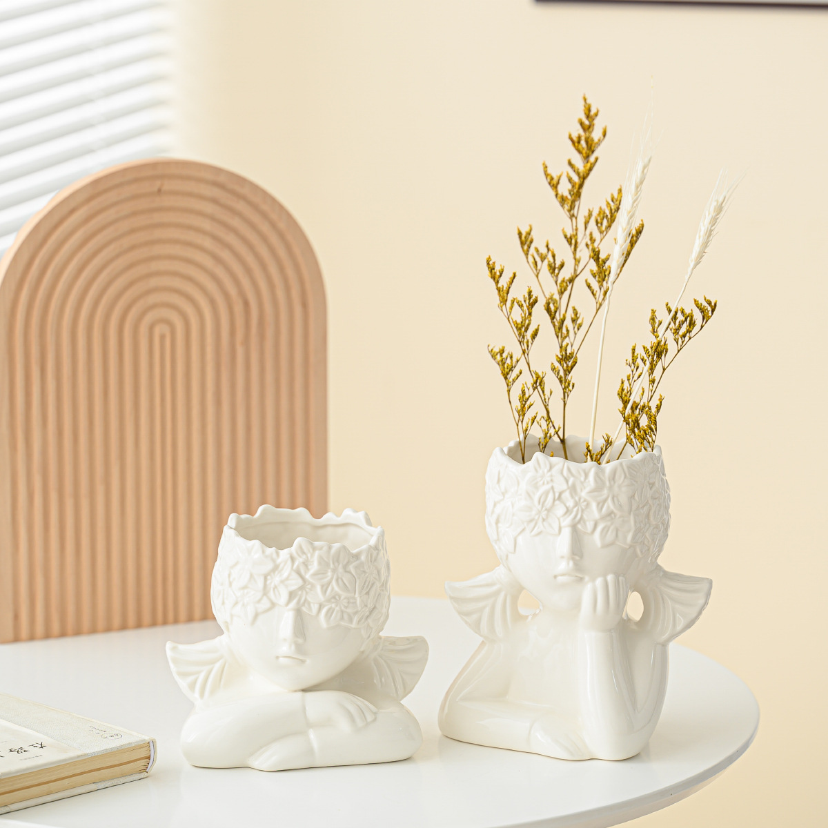 Ceramics Simple avatar ceramic vase home soft decoration ornaments